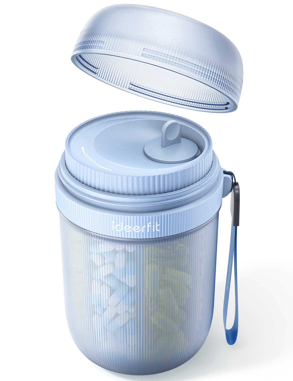 Large Sealed Pill Organizer with Desiccant, Light-Proof Moisture-Proof Pill Bottle with 7 Large Compartments, Blush Pink