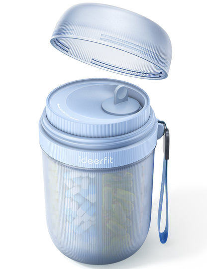 Large Sealed Pill Organizer with Desiccant, Light-Proof Moisture-Proof Pill Bottle with 7 Large Compartments, Blush Pink