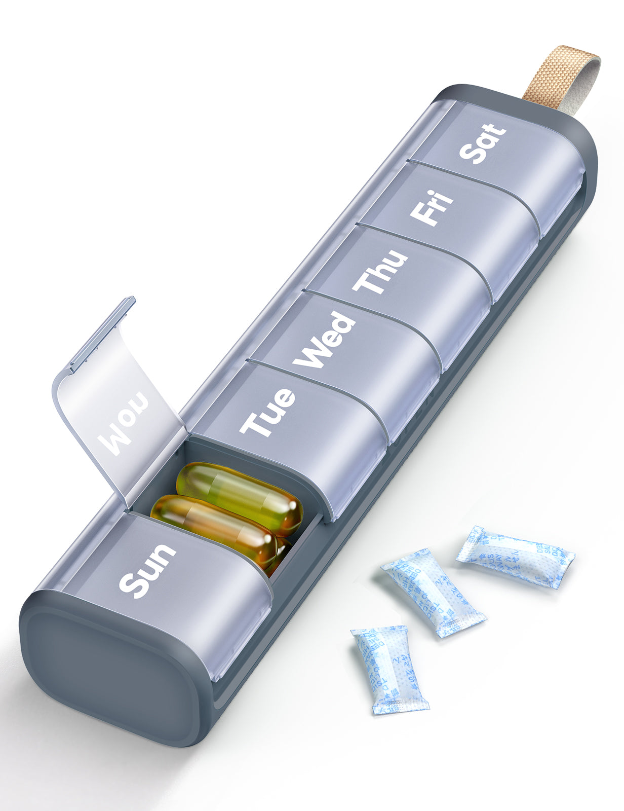 7 Day Daily Pill Box Case Travel with Portable Handle
