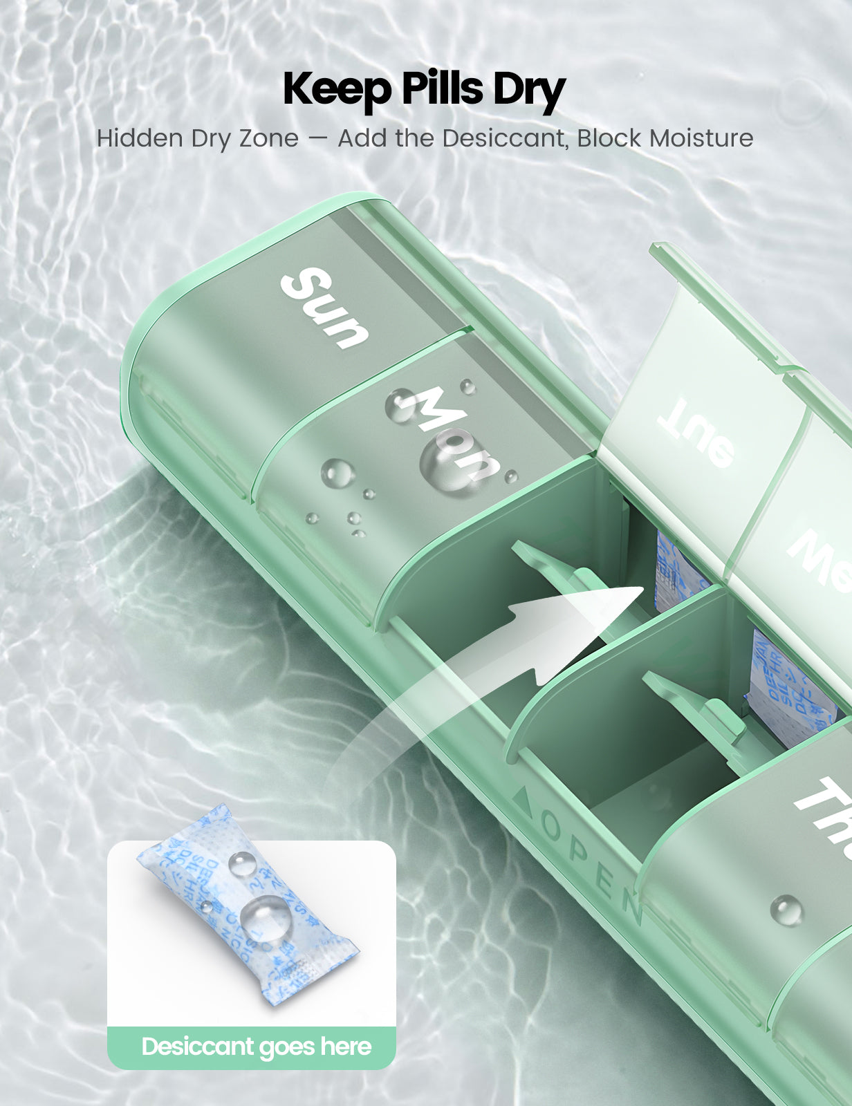 7 Day Daily Pill Box Case Travel with Portable Handle