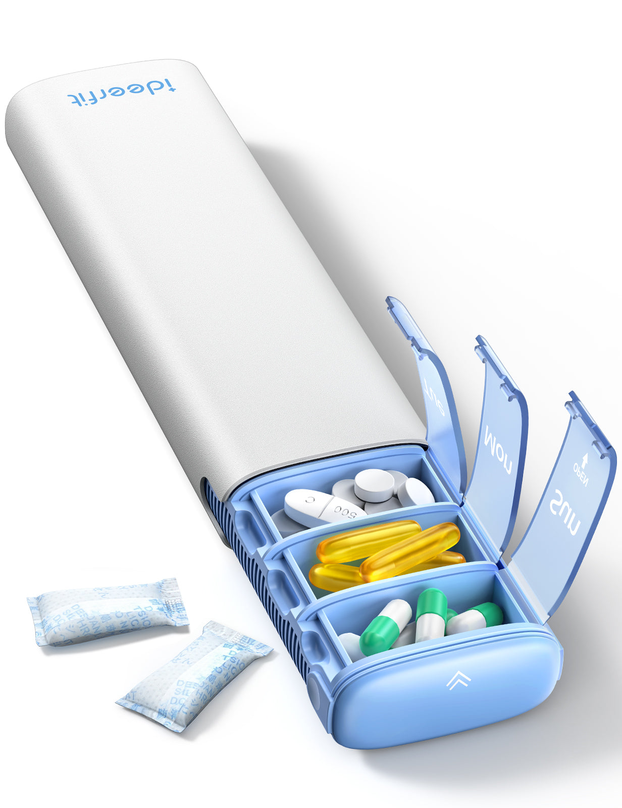 Weekly Travel Pill Organizer, Ideerfit Small Pill Box 7 Day, Portable Pill case