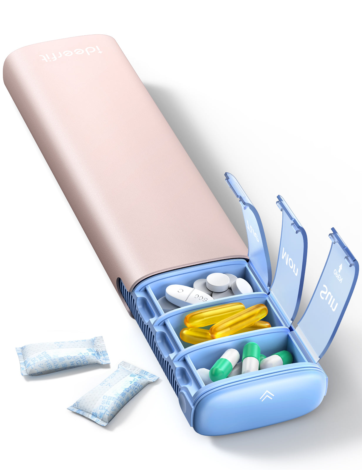 Weekly Travel Pill Organizer, Ideerfit Small Pill Box 7 Day, Portable Pill case