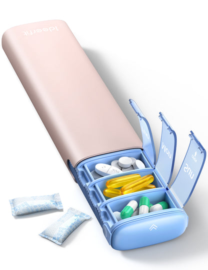 Weekly Travel Pill Organizer, Ideerfit Small Pill Box 7 Day, Portable Pill case