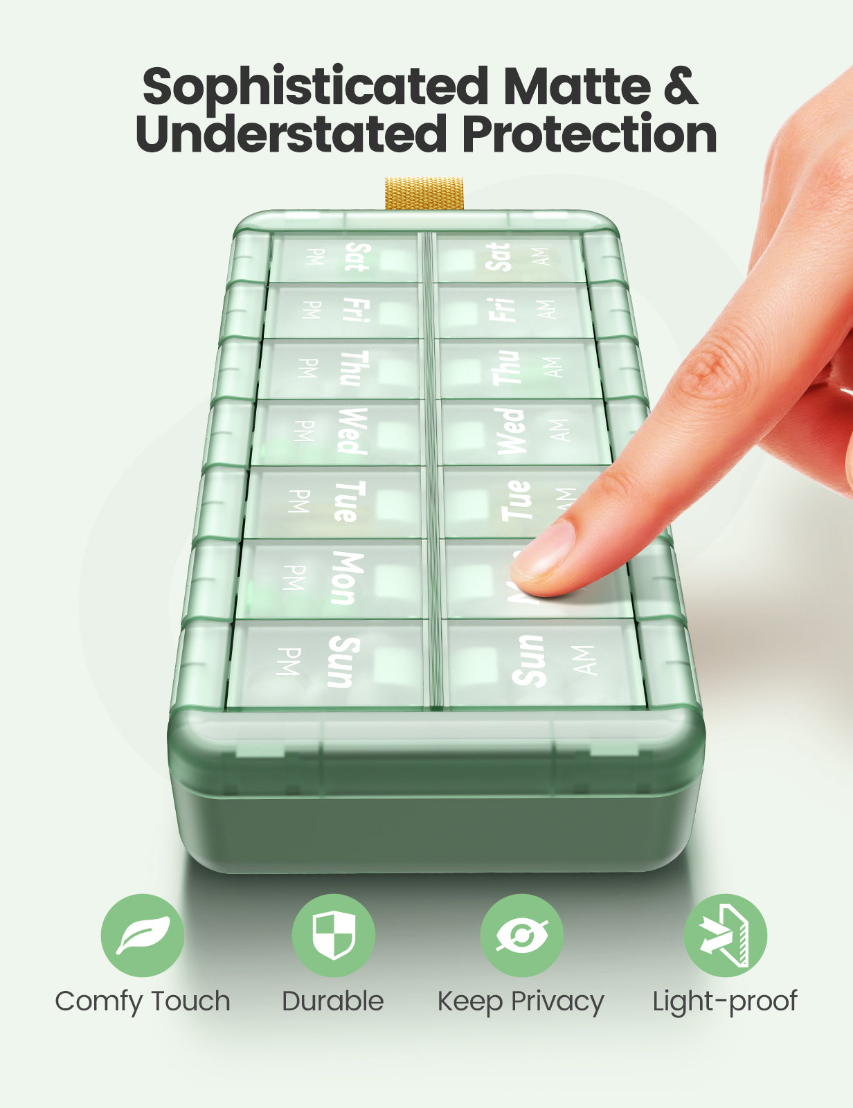 AM PM Weekly Pill Organizer 2 Times a Day, Large Pill Box 7 Day with Easy Push-Button Open