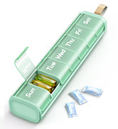 7 Day Daily Pill Box Case Travel with Portable Handle